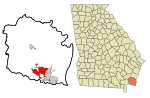 Camden County Georgia Incorporated and Unincorporated areas Kingsland Highlighted